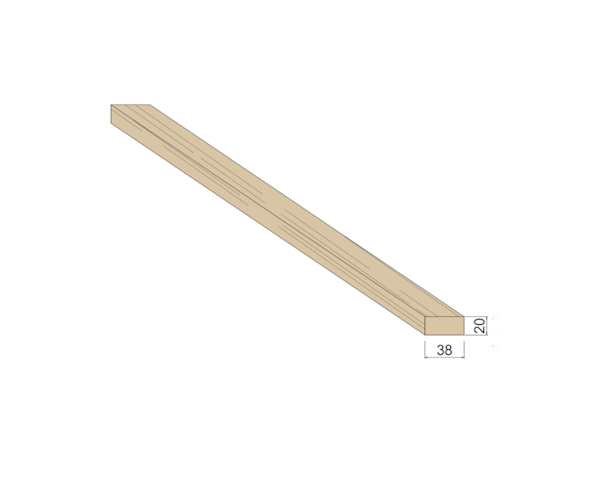 Liteau en bois massif 38 x 20 mm