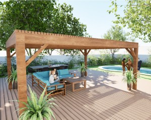 Pergolas bois OMBRIERE 4.00 x 5.00 m