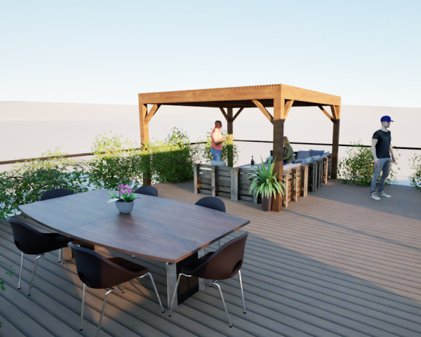 Pergolas bois OMBRIERE 4.00 x 4.00 m