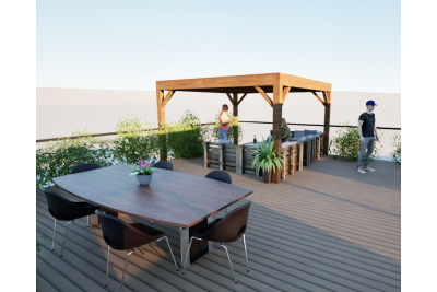 Pergolas bois OMBRIERE 4.00 x 4.00 m