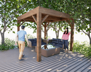 Pergolas bois OMBRIERE 3.00 x 3.00 m