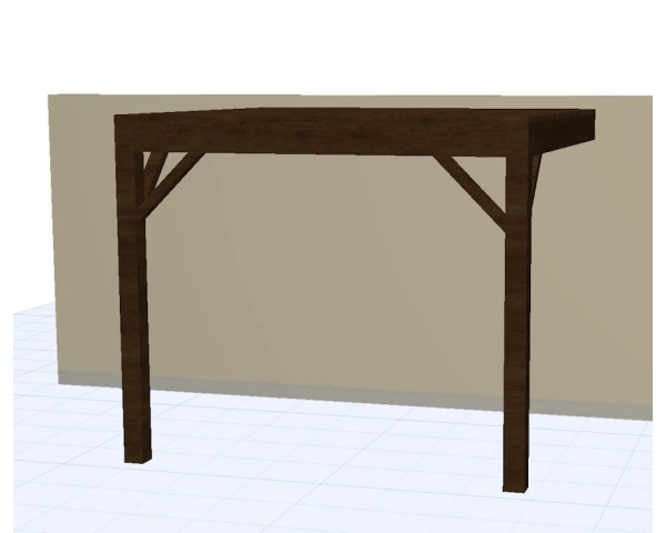 Pergolas bois OMBRIERE murale 3.00 x 3.00 m