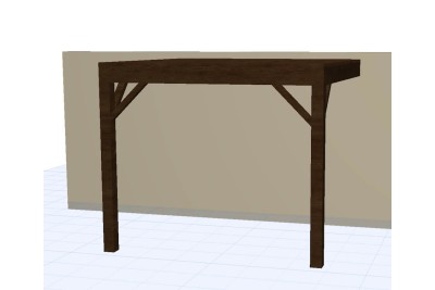 Pergolas bois OMBRIERE murale 3.00 x 3.00 m