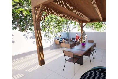 Pergolas bois OMBRIERE murale 3.00 x 4.00 m