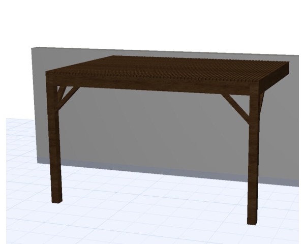 Pergolas bois OMBRIERE murale 3.00 x 4.00 m