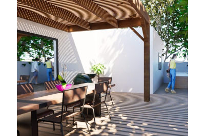 Pergolas bois OMBRIERE murale 3.00 x 4.00 m