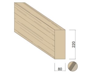 Poutre Contre-collée BMA KVH Épicéa 80 x 220 mm