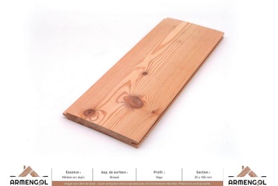 LAMBRIS VEGA MELEZE ALPIN BROSSÉ - 20 mm x 185 mm