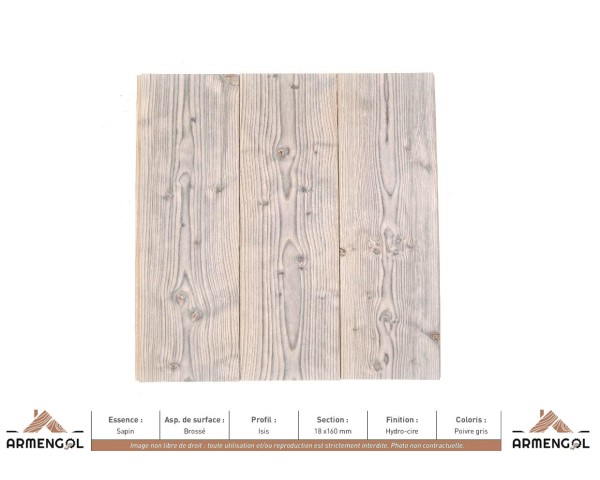 LAMBRIS ISIS Sapin Brossé - 18 mm x 160 mm