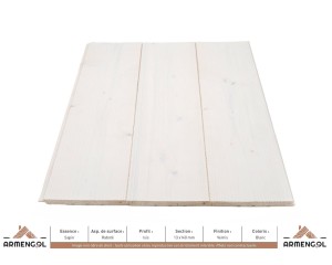 LAMBRIS ISIS SAPIN RABOTÉ VERNIS BLANC - 13 mm x 140 mm 2