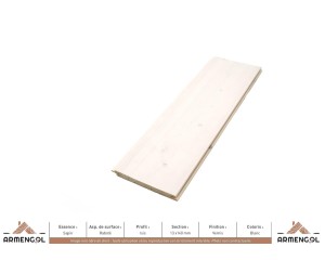 LAMBRIS ISIS SAPIN RABOTÉ VERNIS BLANC - 13 mm x 140 mm