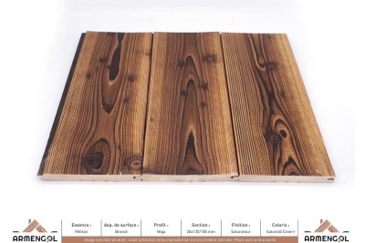 LAMBRIS VEGA MÉLÈZE BROSSÉ SATUROLD COVER+ - 20 mm x 135/185 mm