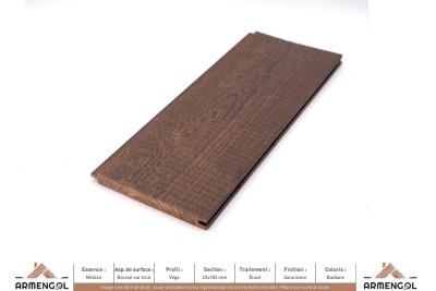 LAMBRIS VEGA MÉLÈZE BROSSÉ SUR BRUT ÉTUVÉ SATURATEUR BADIANE - 20 mm x 185 mm