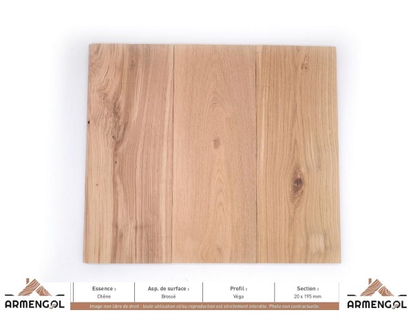 LAMBRIS VEGA CHÊNE BROSSÉ - 20 mm x 195 mm