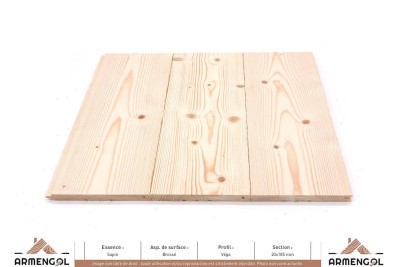LAMBRIS VEGA SAPIN BROSSÉ - 20 mm x 185 mm