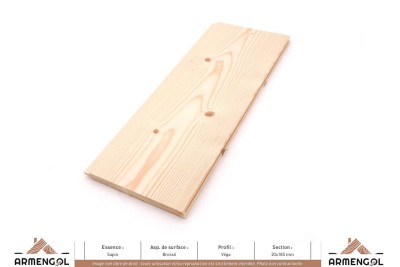 LAMBRIS VEGA SAPIN BROSSÉ - 20 mm x 185 mm