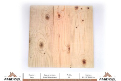 LAMBRIS NIX SAPIN BROSSÉ SCIAGE BATTANTE - 20 mm x 135/185/210 mm