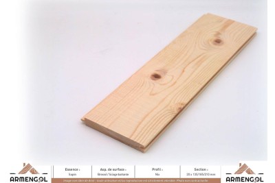 LAMBRIS NIX SAPIN BROSSÉ SCIAGE BATTANTE - 20 mm x 135/185/210 mm