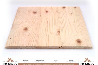 LAMBRIS NIX SAPIN BROSSÉ SCIAGE BATTANTE - 20 mm x 135/185/210 mm