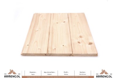 PARQUET MENKA SAPIN RABOTÉ - 20 mm x 140 mm