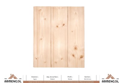 PARQUET MENKA SAPIN RABOTÉ - 20 mm x 140 mm