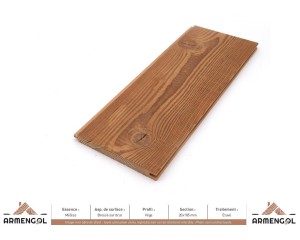 LAMBRIS VÉGA MÉLÈZE BROSSÉ SUR BRUT ÉTUVÉ SATURATEUR BADIANE - 20 mm x 185 mm