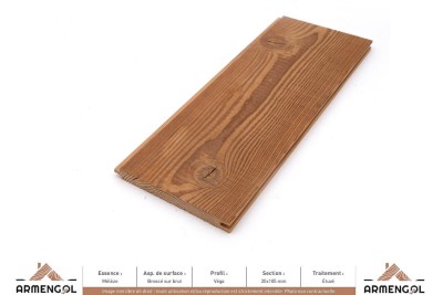 LAMBRIS VÉGA MÉLÈZE BROSSÉ SUR BRUT ÉTUVÉ SATURATEUR BADIANE - 20 mm x 185 mm