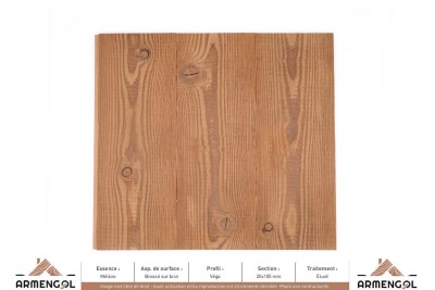 LAMBRIS VÉGA MÉLÈZE BROSSÉ SUR BRUT ÉTUVÉ SATURATEUR BADIANE - 20 mm x 185 mm