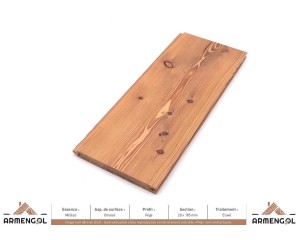 LAMBRIS VÉGA MÉLÈZE BROSSÉ ÉTUVÉ - 20 mm x 185 mm