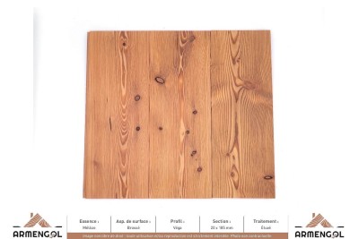 LAMBRIS VÉGA MÉLÈZE BROSSÉ ÉTUVÉ - 20 mm x 185 mm