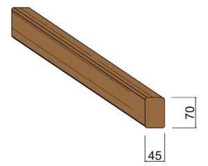 Bois d'Ossature Pin du Nord Rouge Autoclave 45 x 70 mm