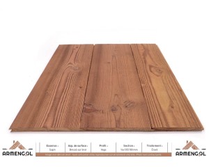 LAMBRIS VÉGA SAPIN BROSSÉ SUR BRUT ÉTUVÉ - 16 mm x 135/180 mm 2