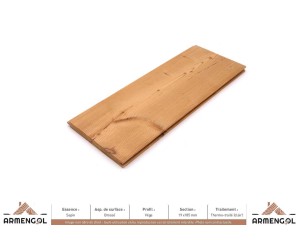 LAMBRIS VÉGA SAPIN BROSSÉ THERMO-TRAITÉ CLAIR - 19 mm x 185 mm