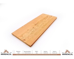 LAMBRIS VÉGA SAPIN ÉCLATÉ & BROSSÉ THERMO CLAIR - 19 mm x 210 mm