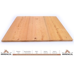 LAMBRIS VÉGA SAPIN ÉCLATÉ & BROSSÉ THERMO CLAIR - 19 mm x 210 mm 2