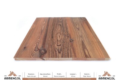 LAMBRIS SAPIN ET/OU PIN BROSSÉ RAINURE LANGUETTE PÉPÉ MARCEL - 20 mm