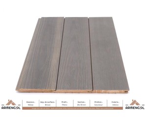 BARDAGE MÉLÈZE BROSSÉ PHÉNIX SATURATEUR ARDOISE - 20 mm x 135 mm 2