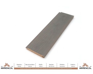 BARDAGE MÉLÈZE BROSSÉ PHÉNIX SATURATEUR ARDOISE - 20 mm x 135 mm