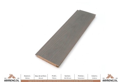 BARDAGE MÉLÈZE BROSSÉ PHÉNIX SATURATEUR ARDOISE - 20 mm x 135 mm