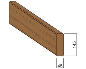 Bois d'Ossature Pin du Nord Rouge Autoclave 45 x 145 mm