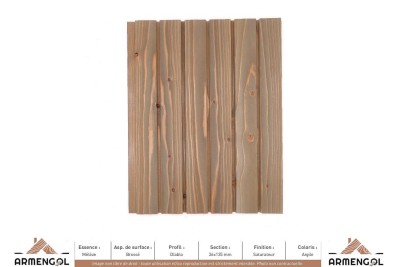 BARDAGE MÉLÈZE BROSSÉ DIABLO SATURATEUR ARGILE - 26 mm x 135 mm BARDAGE MÉLÈZE BROSSÉ DIABLO SATURATEUR ARGILE - 26 mm x 135 mm