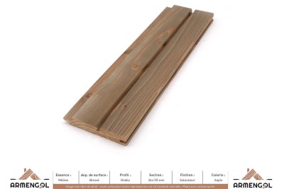 BARDAGE MÉLÈZE BROSSÉ DIABLO SATURATEUR ARGILE - 26 mm x 135 mm BARDAGE MÉLÈZE BROSSÉ DIABLO SATURATEUR ARGILE - 26 mm x 135 mm