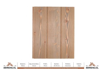 BARDAGE MÉLÈZE BROSSÉ PHENIX SATURATEUR ARGILE - 20 mm x 135 mm