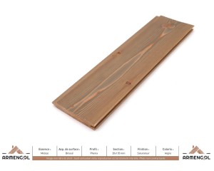 BARDAGE MÉLÈZE BROSSÉ PHENIX SATURATEUR ARGILE - 20 mm x 135 mm