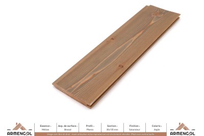 BARDAGE MÉLÈZE BROSSÉ PHENIX SATURATEUR ARGILE - 20 mm x 135 mm