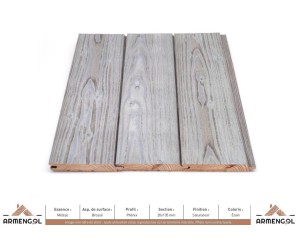 BARDAGE MÉLÈZE BROSSÉ PHENIX SATURATEUR ÉTAIN - 20 mm x 135 mm 2