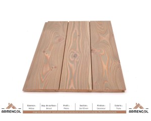 BARDAGE MÉLÈZE BROSSÉ PHENIX SATURATEUR TITANE - 20 mm x 135 mm 2