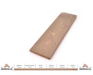 BARDAGE MÉLÈZE BROSSÉ PHENIX SATURATEUR TITANE - 20 mm x 135 mm