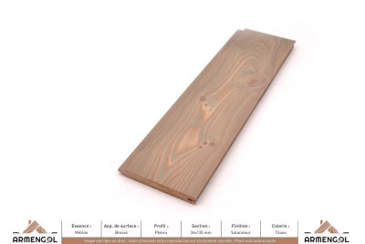 BARDAGE MÉLÈZE BROSSÉ PHENIX SATURATEUR TITANE - 20 mm x 135 mm