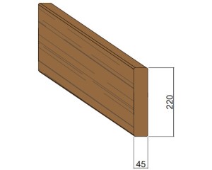 Bois d'Ossature Pin du Nord Rouge Autoclave 45 x 220 mm